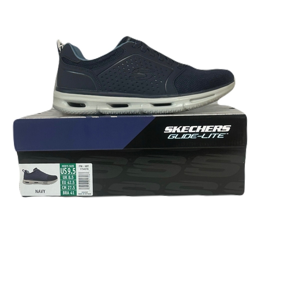 Skechers Glide-Lite Men's Classic Shoes Fit With Memory Foam (Navy, Medium 9.5) - Picture 16 of 16